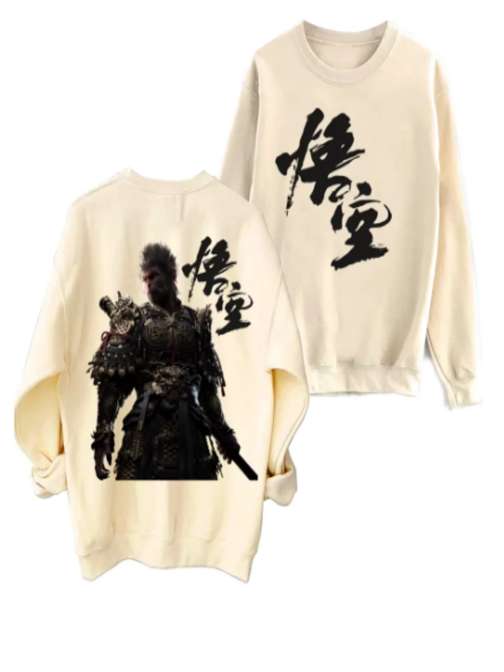 Wukong 2024 Herfst/Winter Heren Ronde Hals Capuchon Casual Trui Saint 3d Geprint Ronde Hals Heren Lange Mouwen Herenkleding