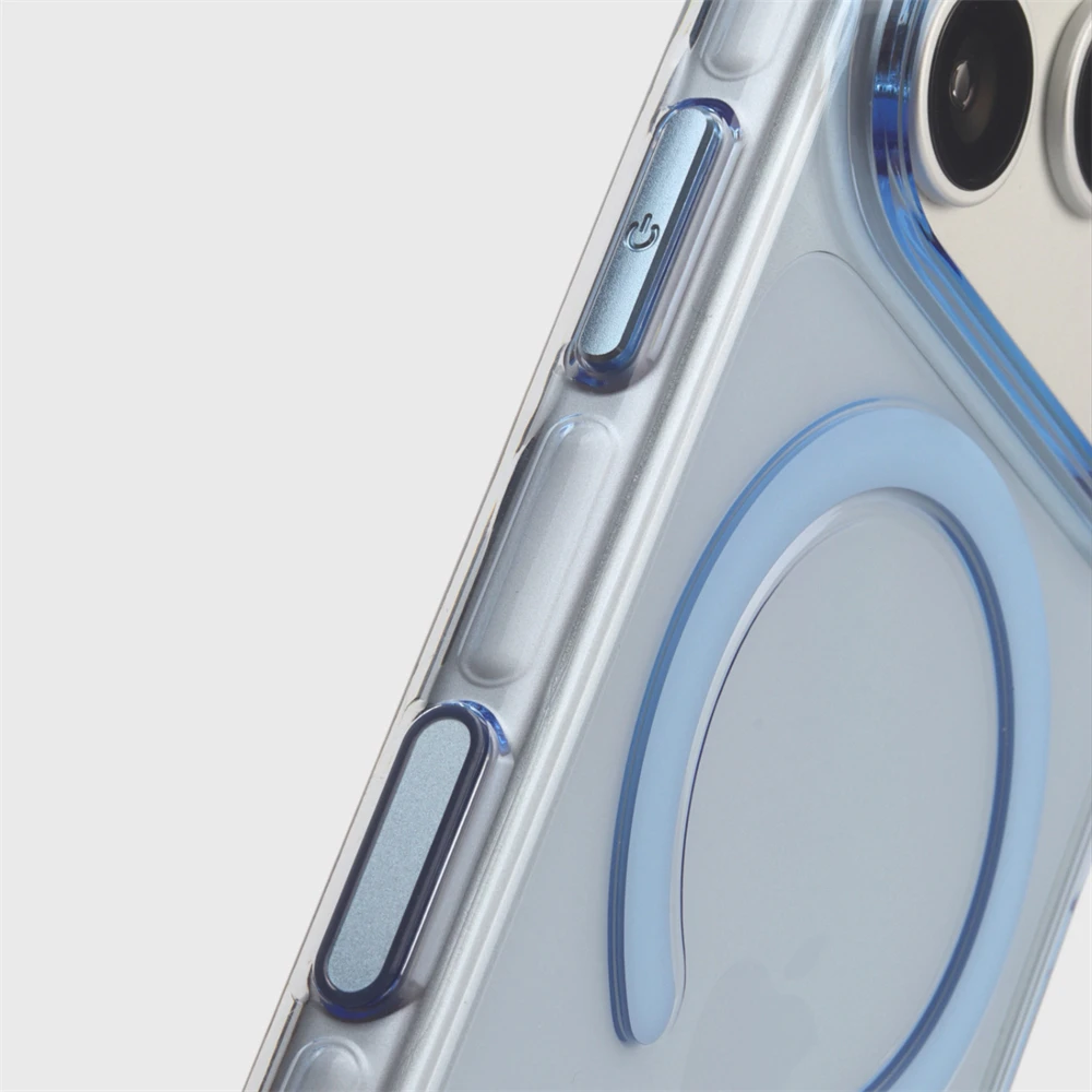 Luksusowe Przezroczyste Magnetyczne Etui z Ochronnym Bumperem do iPhone 18 17 16 Pro Max Kompatybilne z Bezprzewodowym Ładowaniem Magsafe, Przezroczysta Osłona z Ochroną Aparatu i Przyciskami — zdjęcie produktu 3