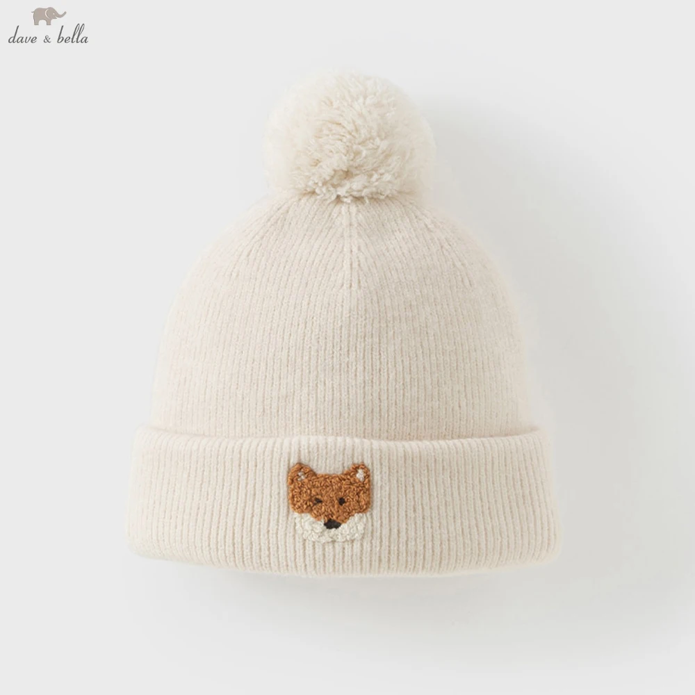 

Dave Bella Fluffy Fur Ball Hat and Cap for Boys Grils Baby Beanie Winter Warm Hat Children Knitted Cap Accessories DB4242232