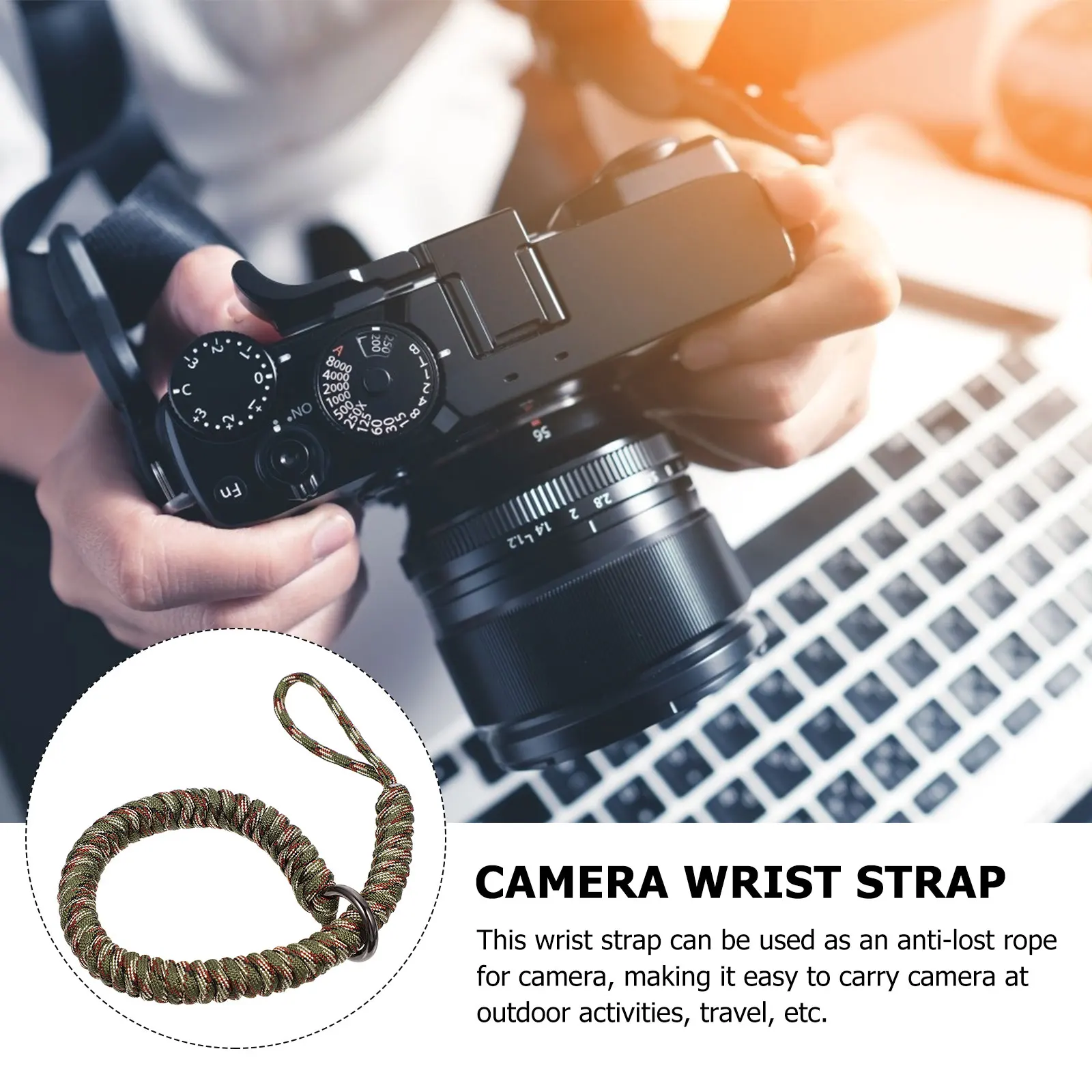 

Adjustable Camera Wrist Strap Universal Fit High Toughness Wear Resistant Lightweight Easy Secure Fastening Gift For Photography