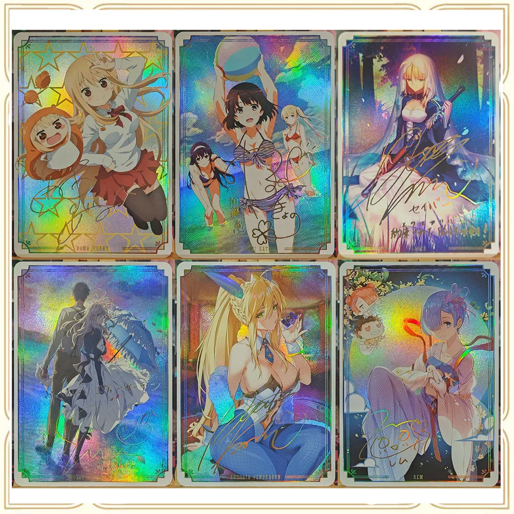 Anime Goddess Story DIY ACG Violet Evergarden Doma Umaru Megumi Kato tarjeta coleccionable brillante avanzada regalo de cumpleaños de Navidad