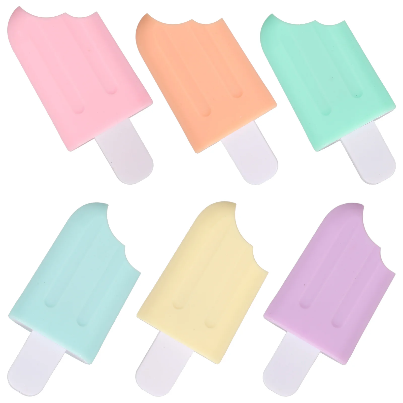 6Pcs Colorful Highlighters Ice Cream Shape Cartoon Marking Pen Suitable for Student Study Office Highlight Pens