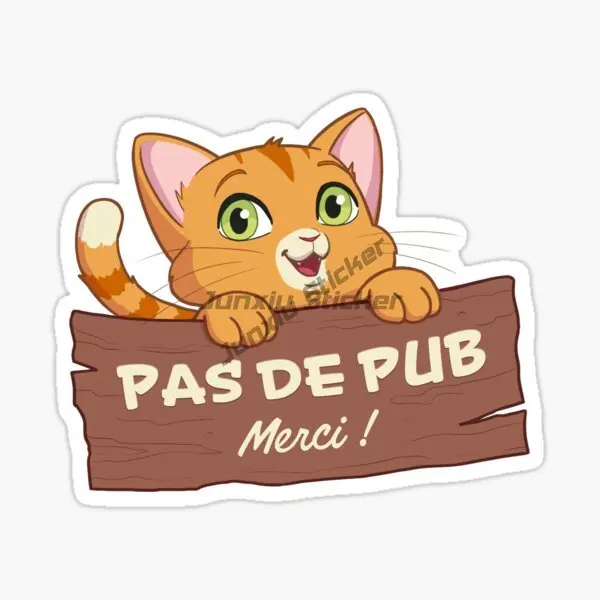 

STOP PAS DE PUB MERCI Vinyl Self-adhesive DIY Car Stickers and Decals Bicycle Truck Wall Window Fridge Decal Accessories