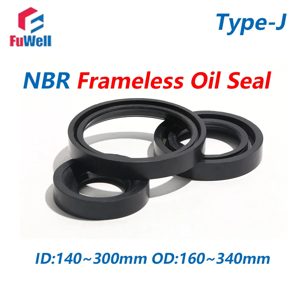 Fuwell 1pcs Oil Seal NBR Type-J Frameless Nitrile Rubber Washer Wear And Corrosion resistance ID 140~300mm OD 160~340mm Gaskets