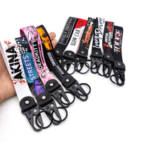 1Pcs Racing Design JDM Style Car Keychain Key Tags Sides Thermoprint Motorcycles Car Decorations Accessories Key Holders for Men