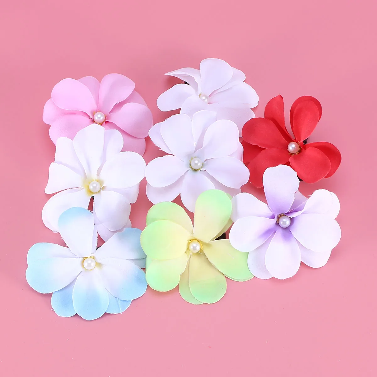 

8PCS Plumeria Flower Hairpin Set Simulation Clips for Women Girls Travel Party Hair Accessories R om Colors Bohemian Style