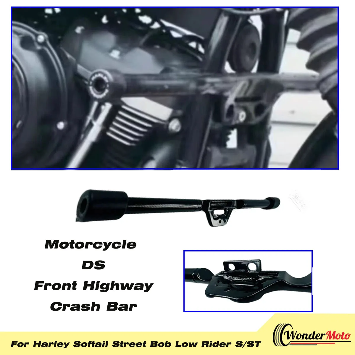 

Motorcycle DS Front Highway Crash Bar Fit For Harley Softail Street Bob Low Rider S/ST