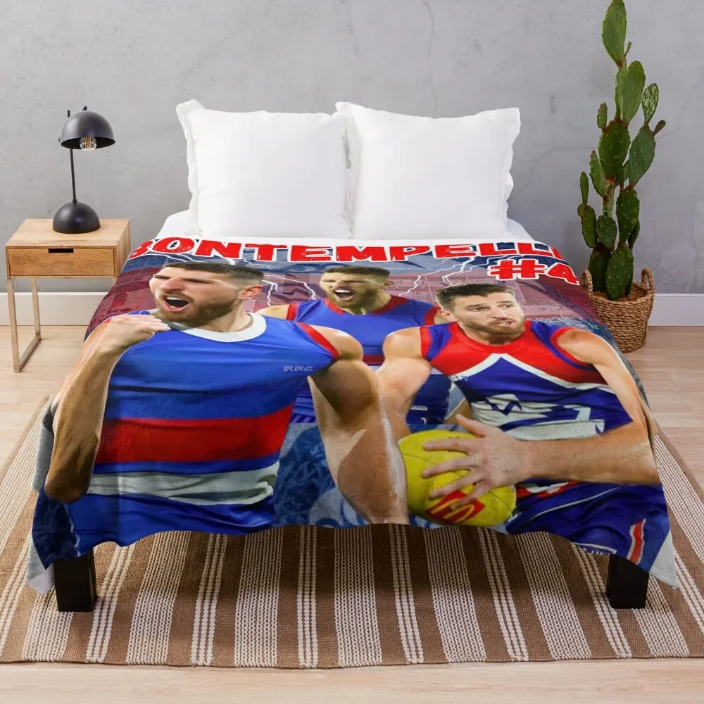 

Marcus Bontempelli Western Bulldogs AFL Footballer Throw Blanket Long Lasting Soft Plush Blanket for Daily Use
