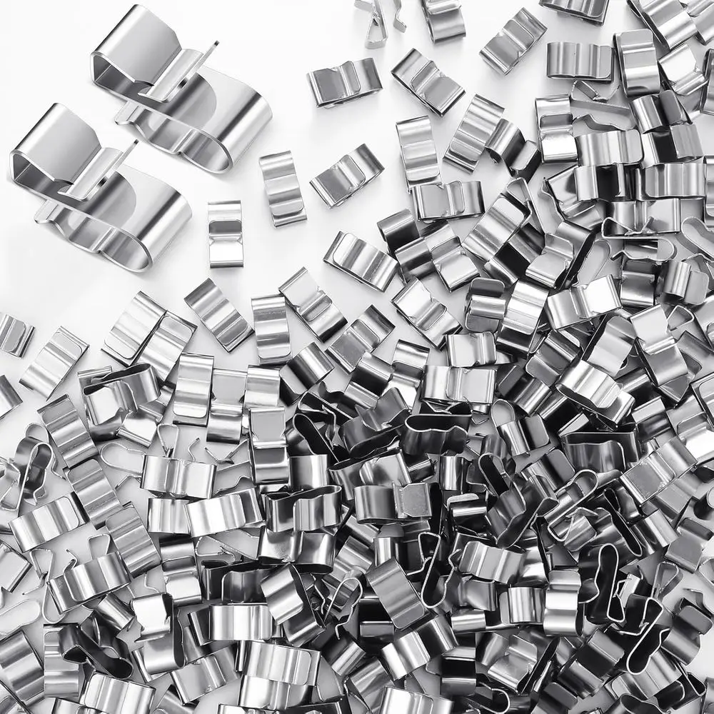 

500 Pcs Stainless Steel Wire Clips for Trailer, Panel, and PV Wiring - 22.5mm Clamps