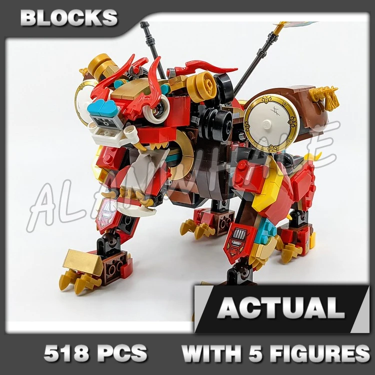 518pcs Monkie Kid Monkey Lion Guardian Robotic Spider Queen Chinese Legend 60044 Building Blocks Sets Compatible With Model