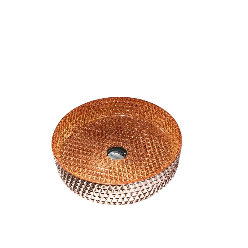 

Sanitary ware, orange die-cast glass art basin, wash basin combination cabinet, bathroom counter basin basin