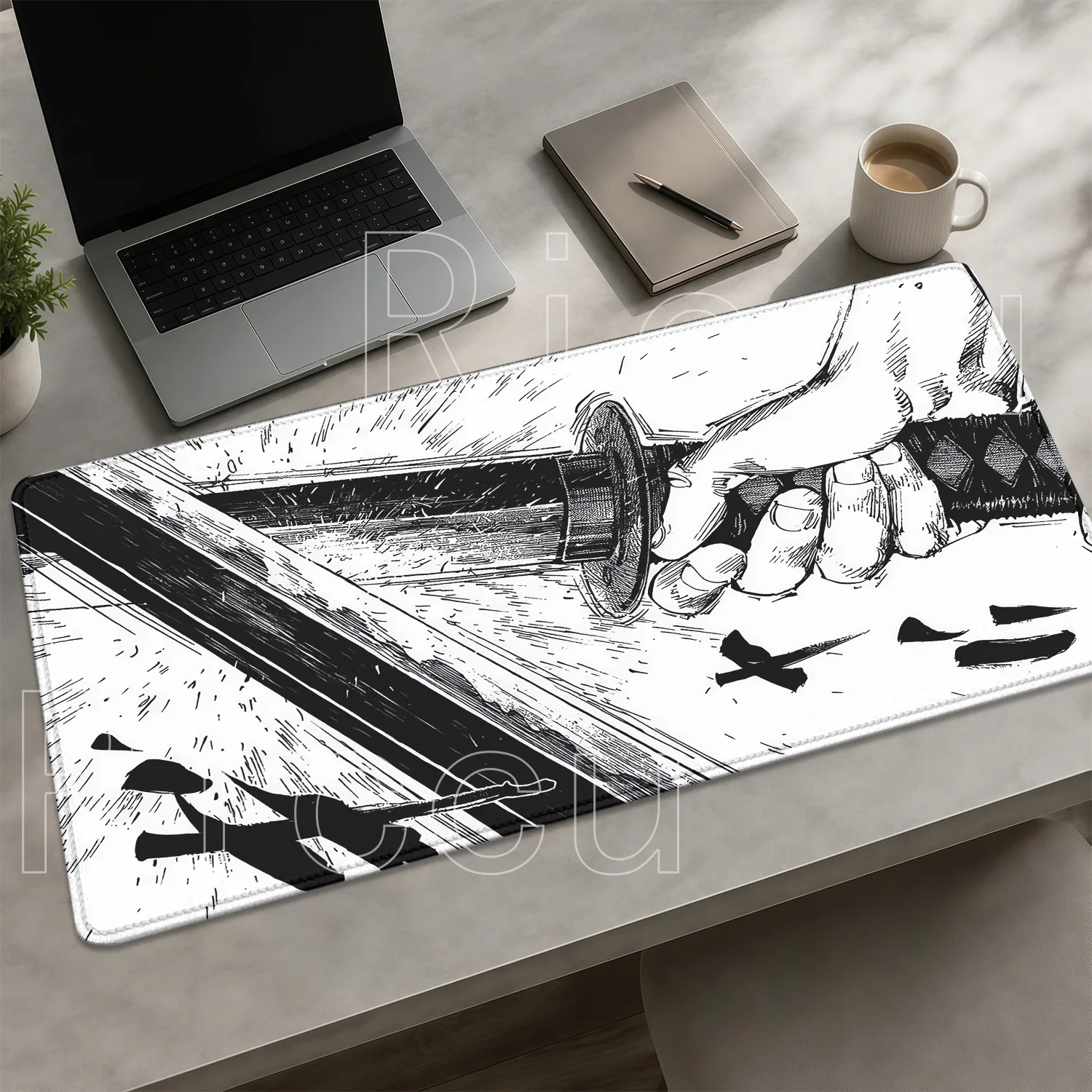 Gaming Japanese Katana Samurai Mouse Pad Large Computer Office Rubber Anti-slip Keyboard Mousepad HD Printing Anime XXL Desk Mat