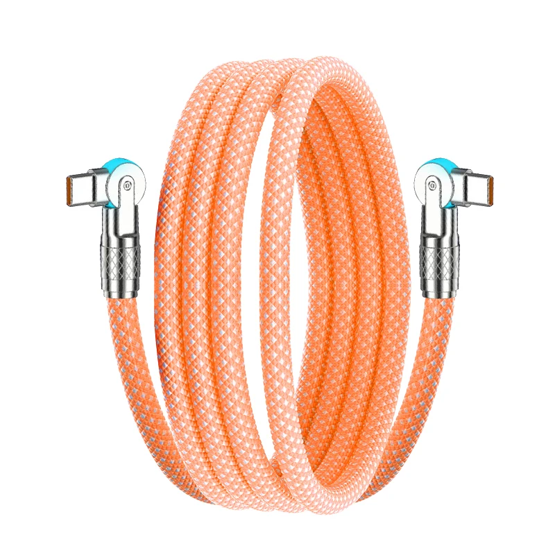 100 W 6A Schnellladung USB Typ C Kabel 180 Grad Drehung Ellenbogenkabel Gaming für Xiaomi Redmi Honor Telefon Ladegerät USB C Kabel