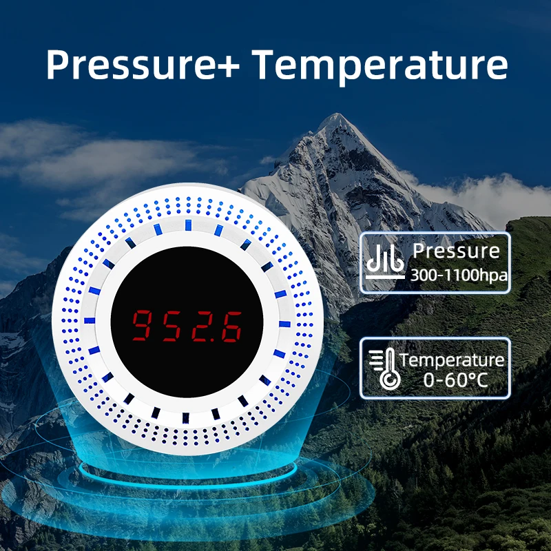 Sensor de pressão Tuya Detecção de pressão atmosférica com função de temperatura e umidade Smart Life APP