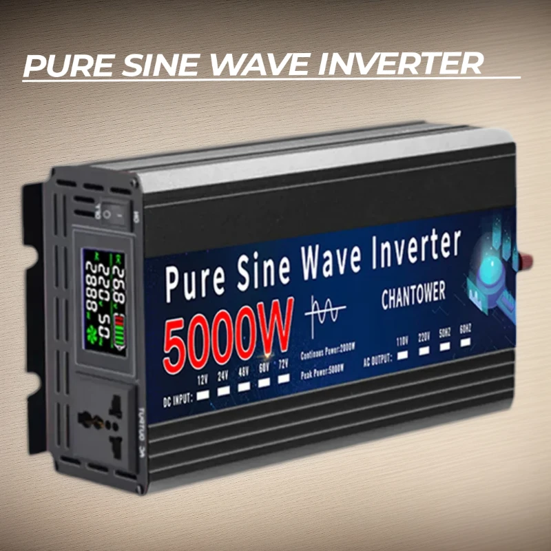 Inverter Pure Sine Wave DC 12v To AC 220v 2000W 3000W 4000W 5000W 50HZ Portable Power Voltage Converter Car Solar Inverter