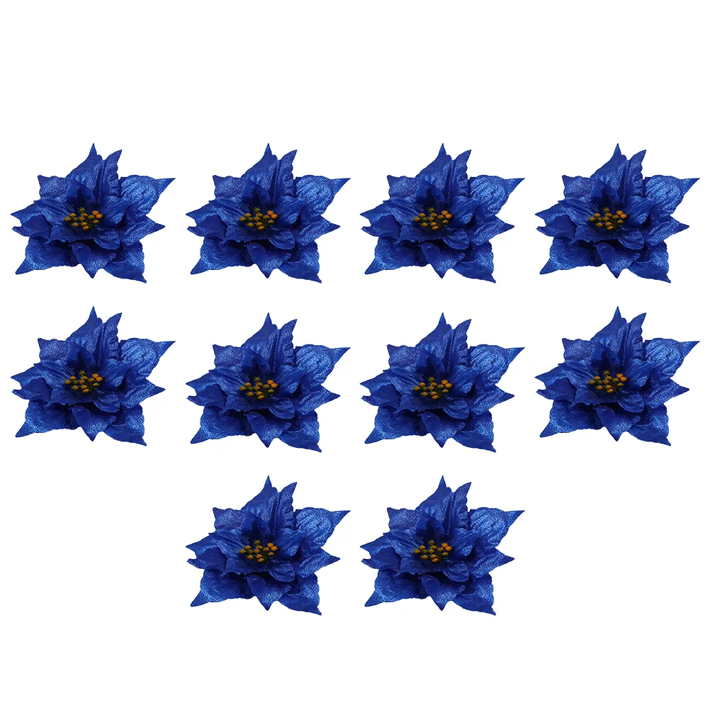 

10 Pcs Artificial Flowers Simulated Xmas Ornament Christmas Tree Party Decor Decoration Blue