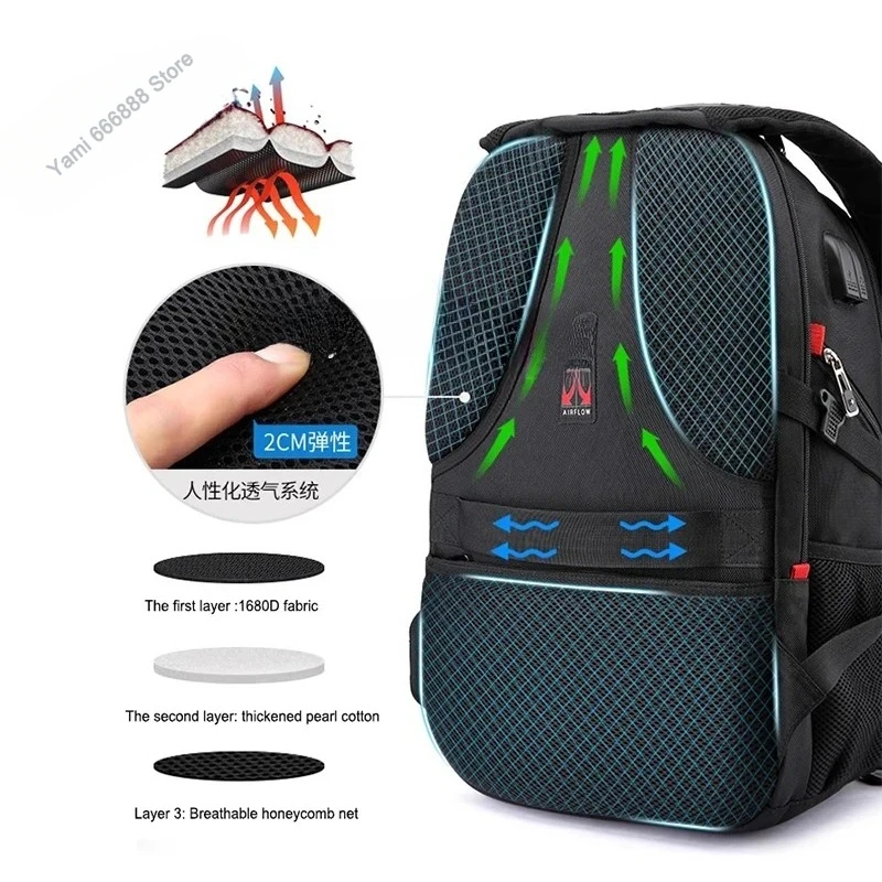 حقيبة ظهر بسكين الرقيب السويسري، حقيبة سفر ترفيهية ذات سعة كبيرة، 18 حقيبة كمبيوتر محمول، حقيبة مقاومة للماء للرجال #4