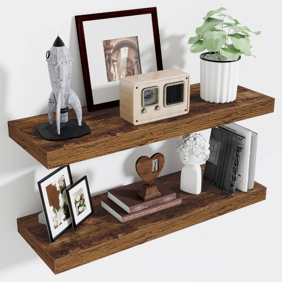 

Floating Shelves for Wall 32 Inch Long Floating Shelves Set of 2 32 x 10 Wooden Shelves for Wall Large Storage Shelves Hanging