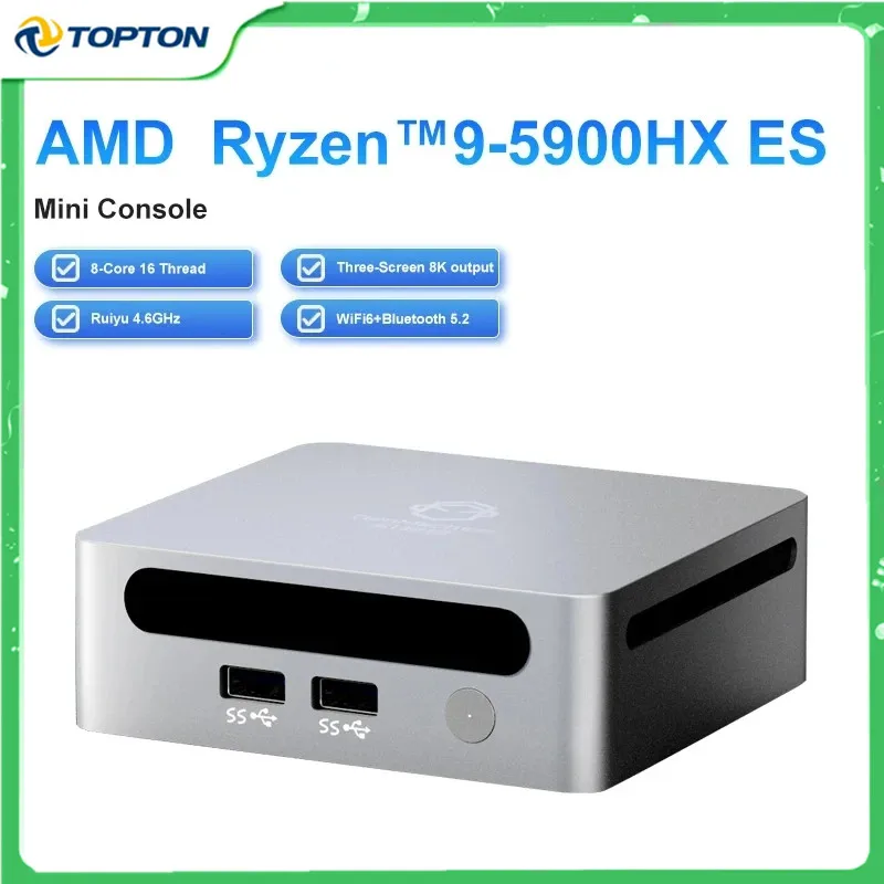 

2024 Cheap Mini PC AMD Ryzen 9 5900HX ES Windows 11 Pro DDR4 3200MHz NVMe SSD Mini Computer Gamer PC Office 3x4K HTPC WiFi6