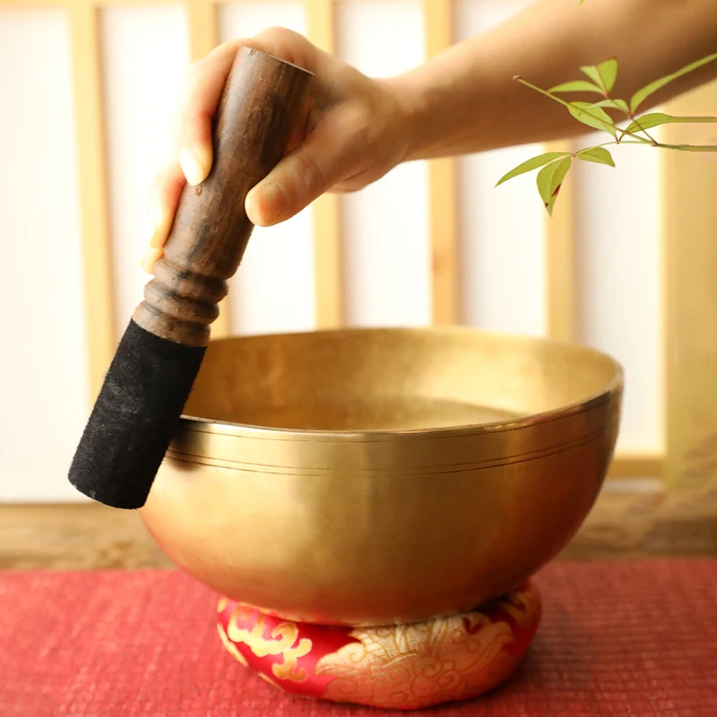 Large Nepal Handmade Tibetan Singing Bowl 20-28cm Handmade Brass Buddha Sound Bowl Yoga Meditation Mindfulness Music Bowls Gifts