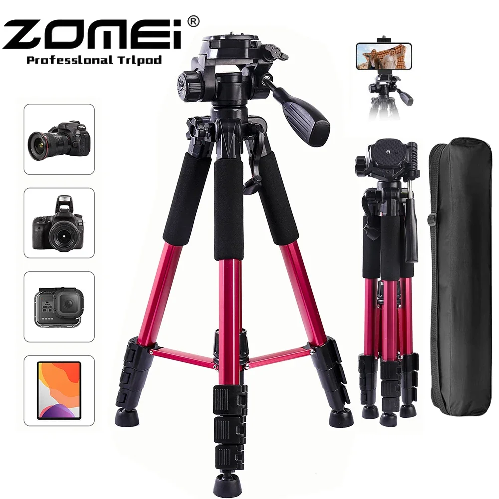 

ZOMEI 148cm Professional Tripod Lightweight Aluminum Phone Stand With Quick Plates Mount Pan Head For DSLR SLR Digital Camera