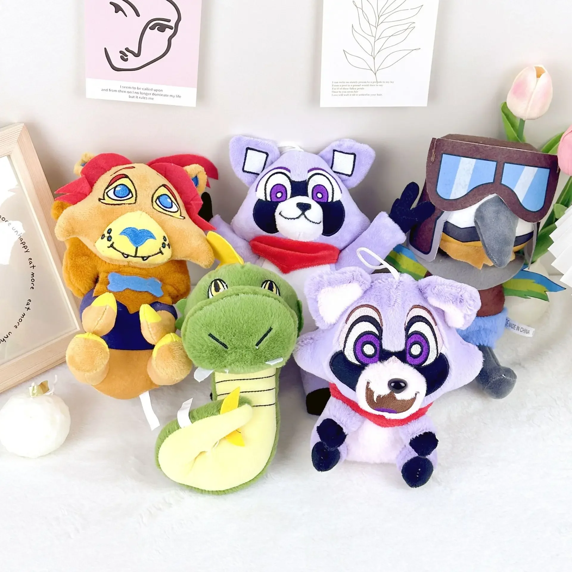 20-30cm New Indigo Park Stuffed Plush Doll Rambly Lambley Anime Doll Children's Gift Indigo Park Raccoon