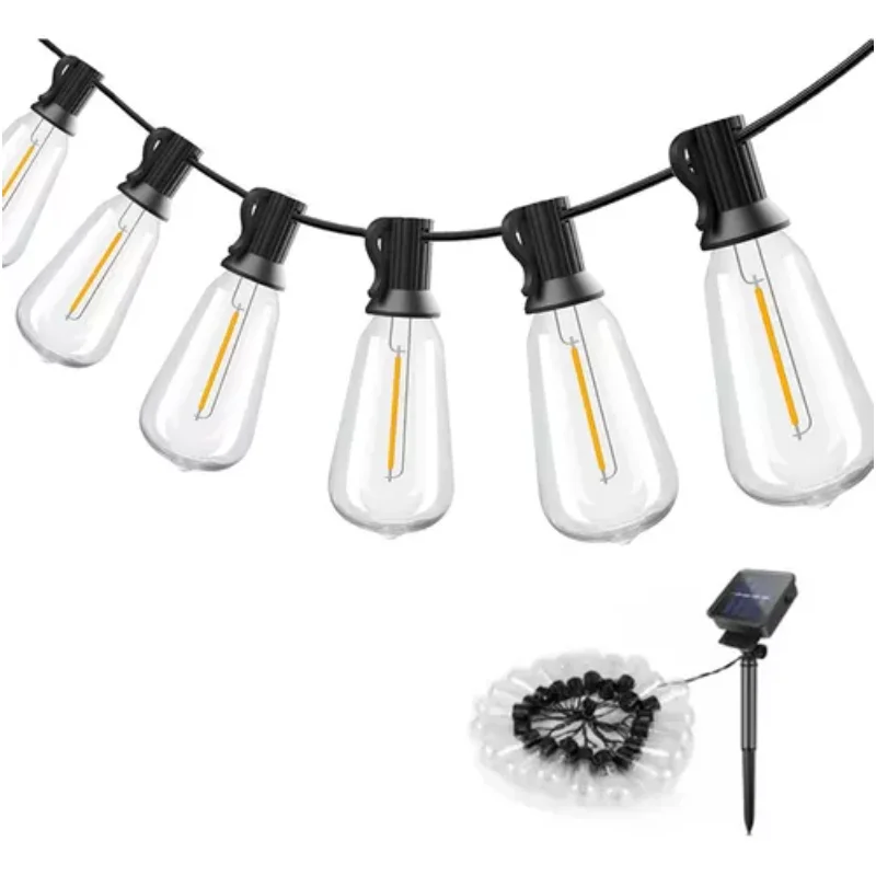 Outdoor 10M sun lamp with old-fashioned chain extension light and spotlight