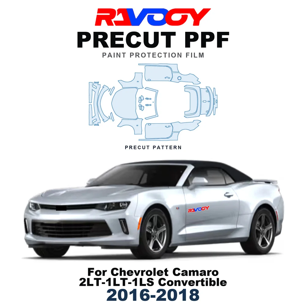 Precut PPF For Chevrolet Camaro 2LT-1LT-1LS Convertible 2016-2018 8.5mil TPU Paint Protection Film Bumper Headlight Self-Healing