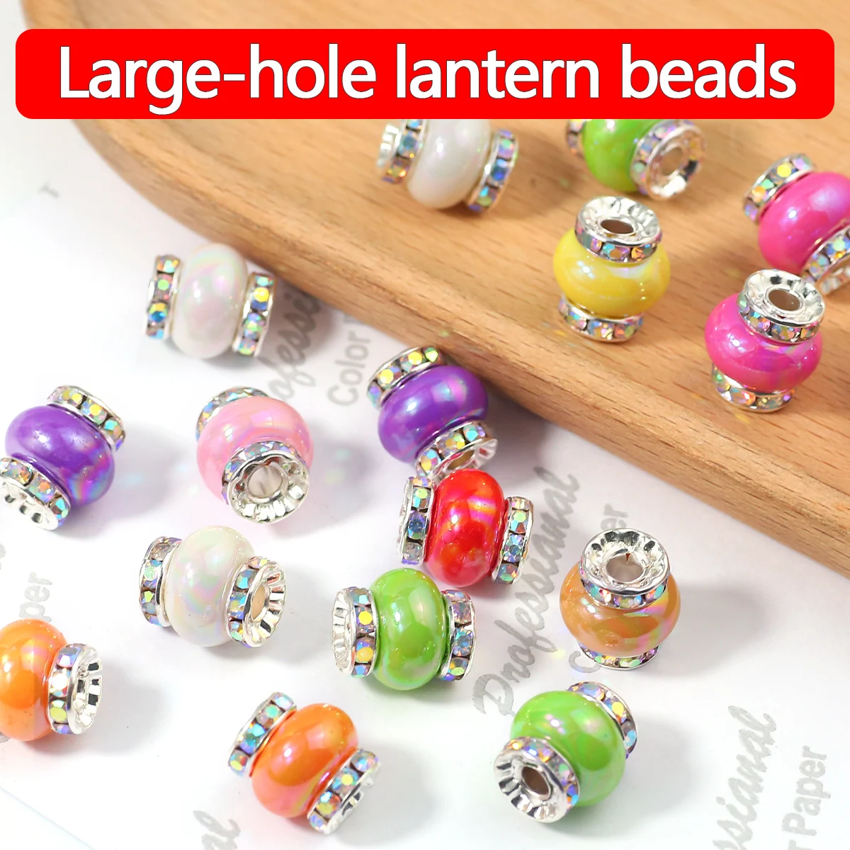 10*14mm Mixed Color Large Hole Lantern Acrylic Beads Spacer Loose Beads For Jewelry Making DIY Bracelets Necklace Accessories