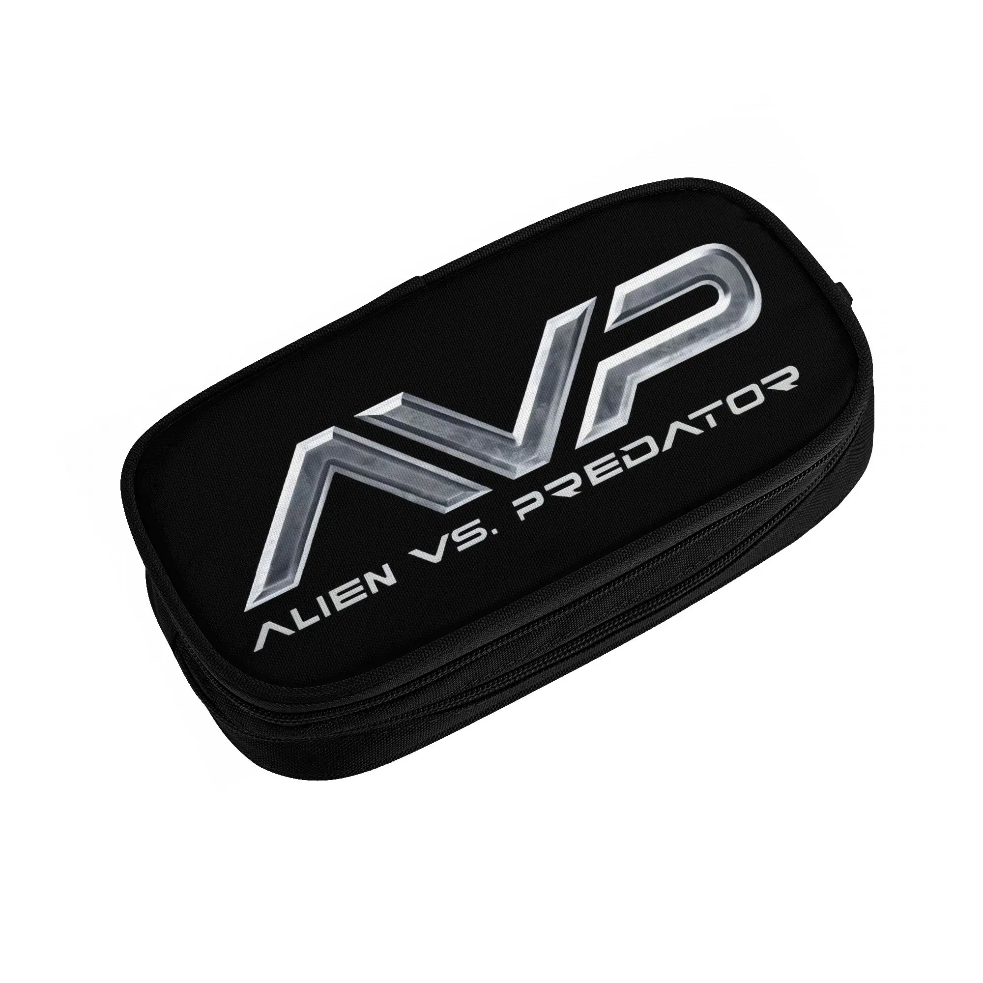 Alien Predators Logo   Cute Pencil Case Girl Boy Large Capacity Science Fiction Horror Comics Pencil Bag School Accessories