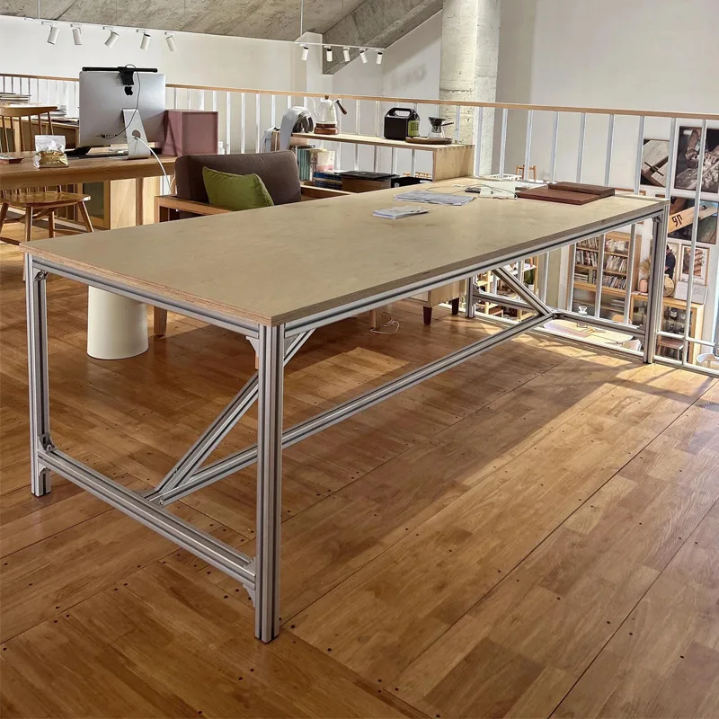 Ocean plate dining table Minimal rectangular conference table Workbench Simple strip table Creative desk