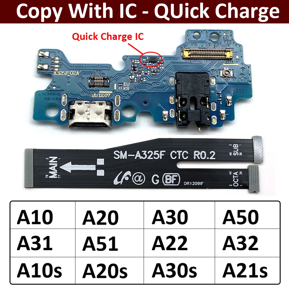 USB Charger Charging Port Connector Main Board Flex Cable For Samsung A10 A20 A30 A50 A21s A31 A51 A10s A20s A30s A22 A32 4G 5G