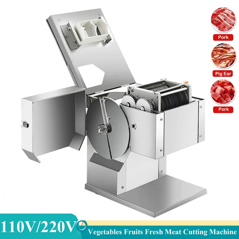 

Vegetables Fruits Fresh Meat Cutter Machine For Pork Beef Chicken Meat Cutting Machine Stainless Steel Electric Meat Slicer