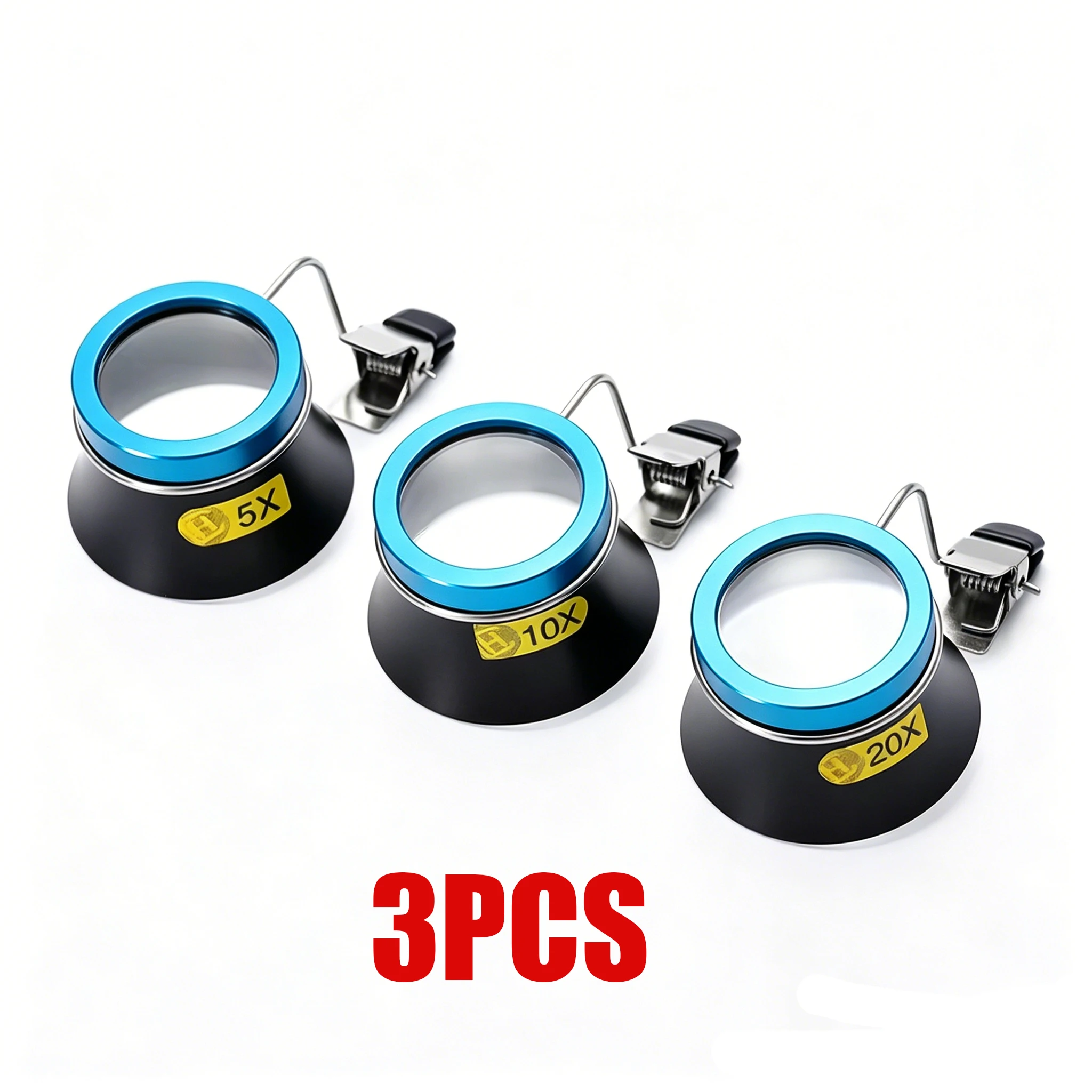 5X 10X 20X Lupenbrille mit Clip-On-Brillenlupen, tragbares Okular für Uhrmacher-Reparaturwerkzeuge