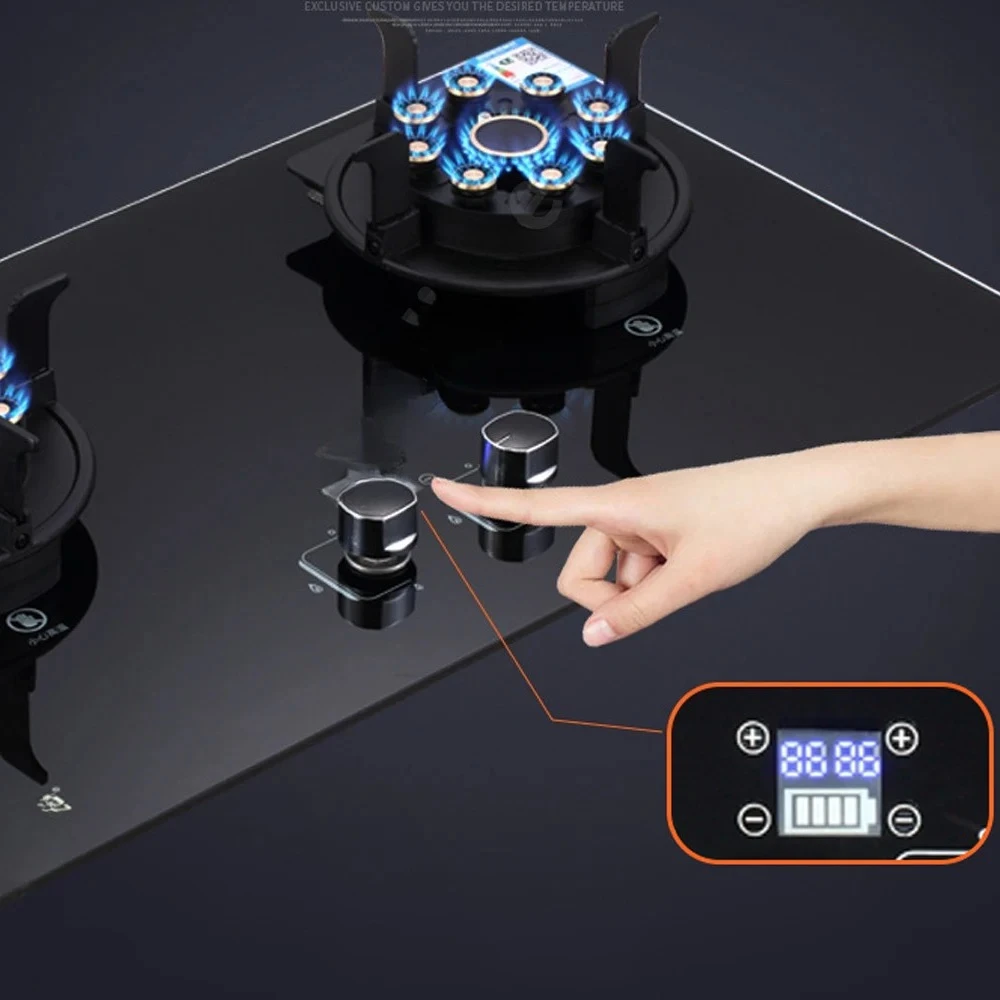 4.8KW Cooktop Stove Embedded Fierce Fire Stove Household Gas Stove Kitchen Upgrade Timing Flip Kitchen Gas Cooker Energy Saving