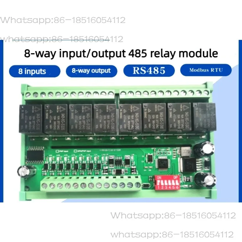 

8-channel 485 Serial Port Relay Module Module with 8 Inputs and 8 Outputs MODBUS RTU PLC