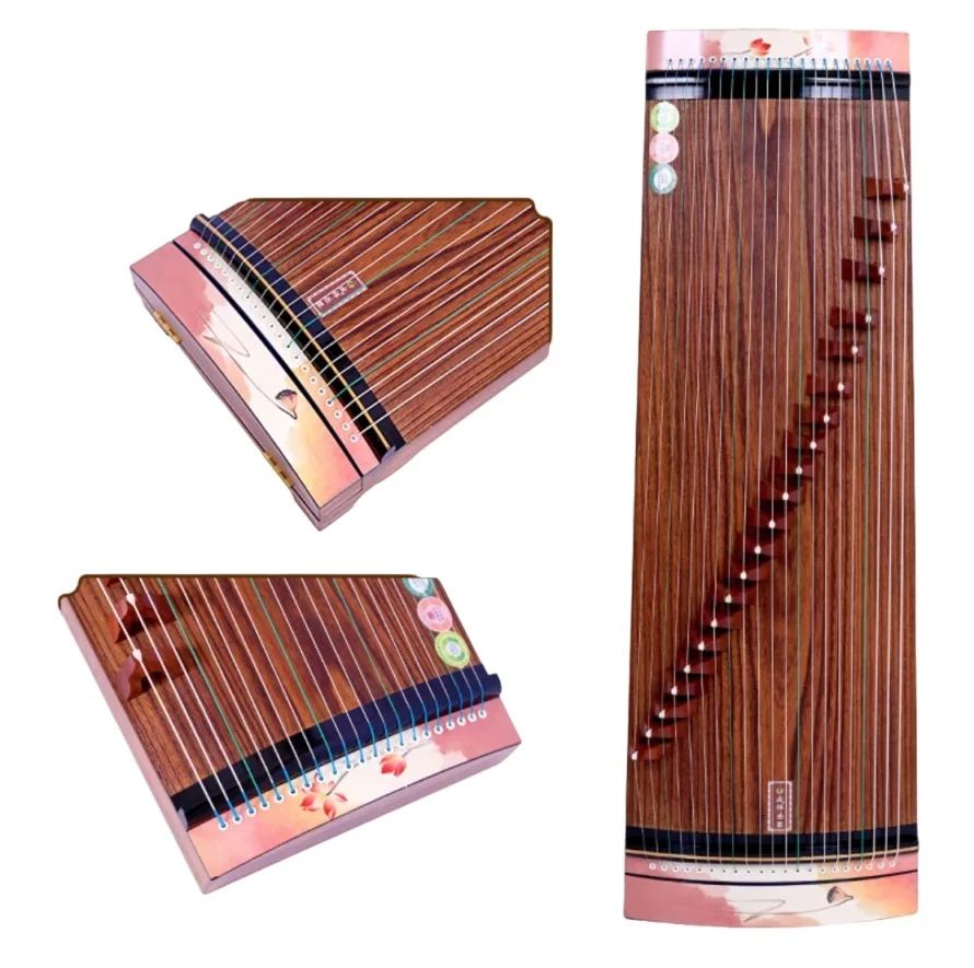 100cm Guzheng 21 Strings Lotus Flower Pattern Chinese Traditional Zither String Musical Instrument