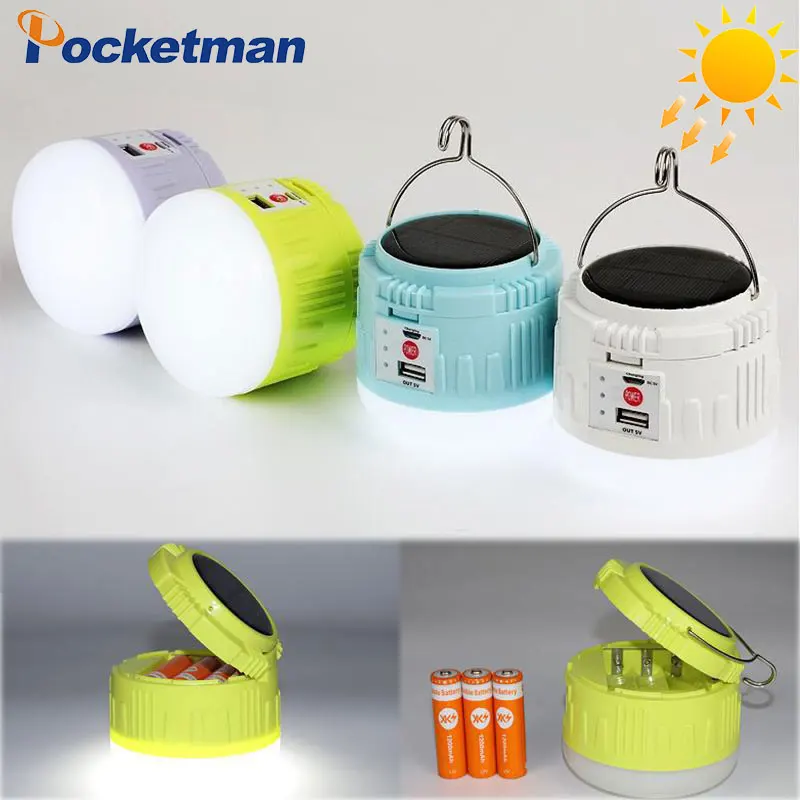 

Portable LED Lanterns Solar Lantern Battery Powered Lantern Flashlights Tent Light for Home Hiking Camping Batteries Included