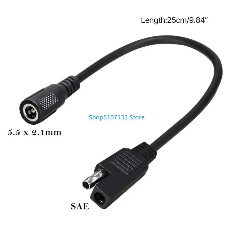 87HD SAE to DC5.5mmx2.5mm Coax Female Adapter Cable SAE to DC5521 Motorcycle Car Adapter Connector Cable 20AWG