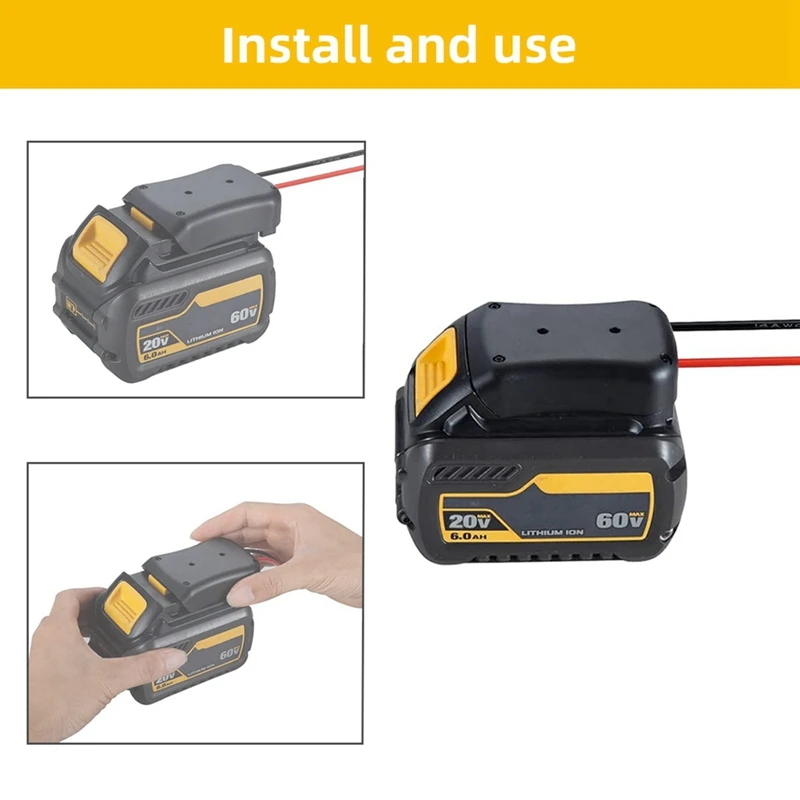 AC51-Battery Adapter For Dewalt Battery Adapter Power Tool Battery Converter Kit With Switch Fuses & Wire Terminals