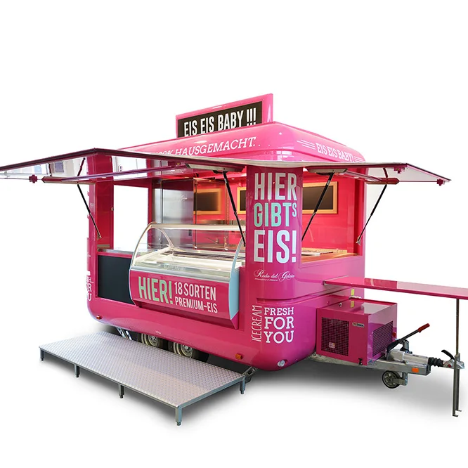 BBQ Concession Trailer Fully Equipped Mobile Coffee Bar Shop Fast Food Trailer Food Truck Manufacturer with Full Kitchen