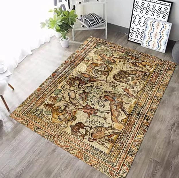 Cave Art Decorative Rug First Human Hunter Living Room Rug Home Decoration Rugs