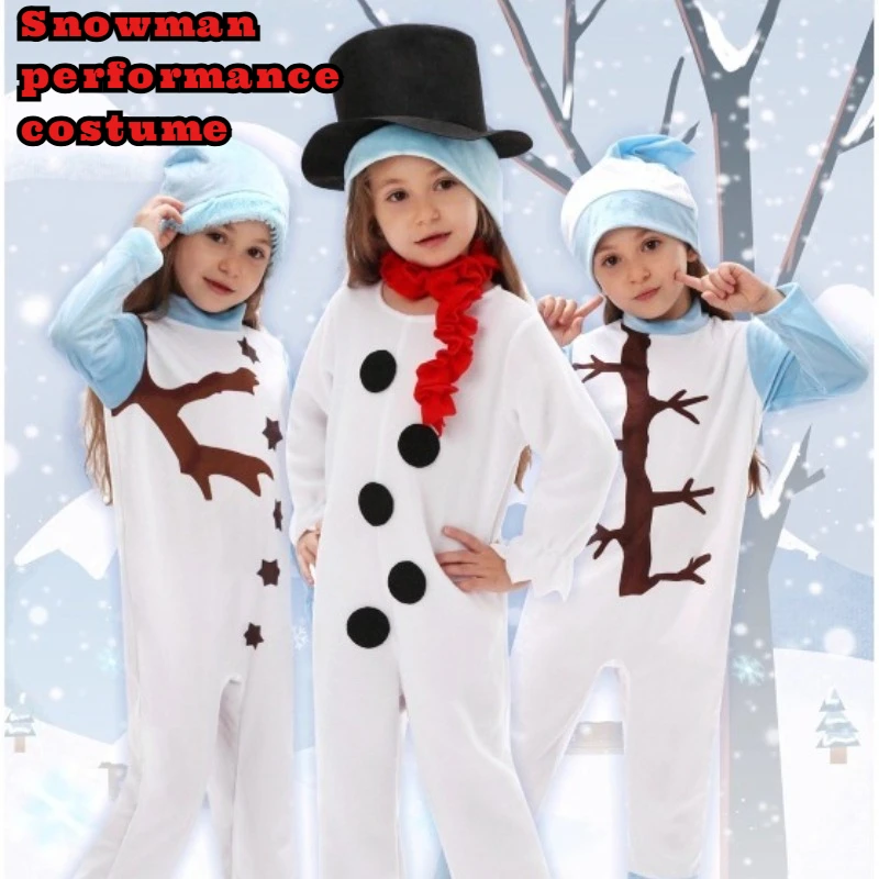

Snowman Costume White Small Size New Design Onesie Christmas Play Outfit Theatre Dance Performance Cute Style Winter Party Wear