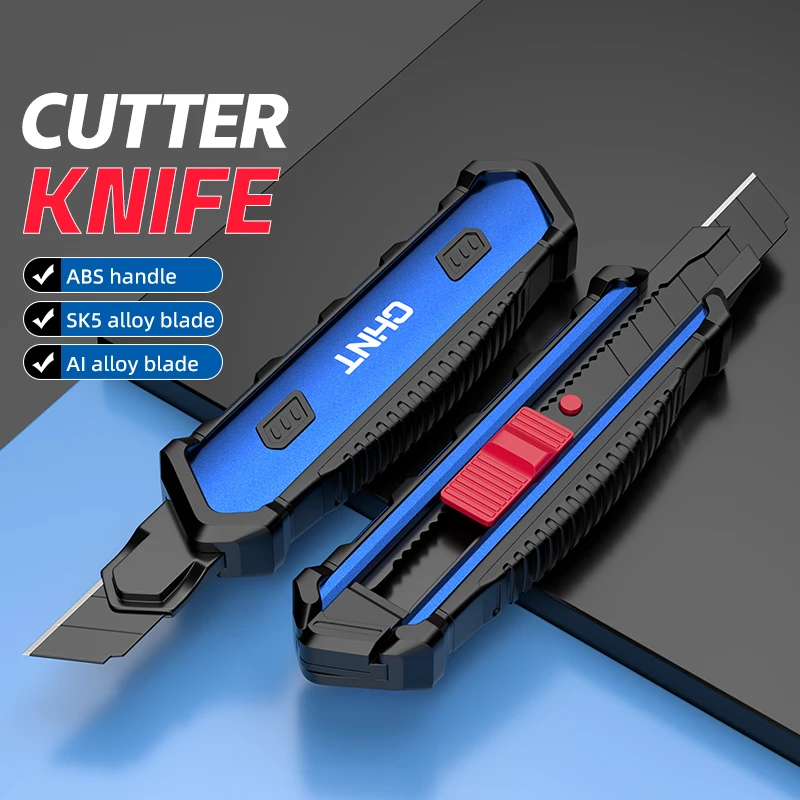 Multifunctional Utility Knife Grade Knife With Lock Portable Retractable Box Cutter Stainless Steel Utility Knife Supplies