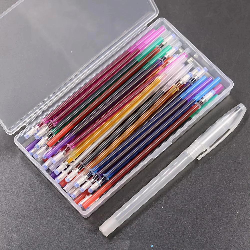 

40Pcs Water Erasable Pen Soluble Disappearing Fabric Marker Refills with Storage Box Embroidery Sewing Quilting Marker Tools
