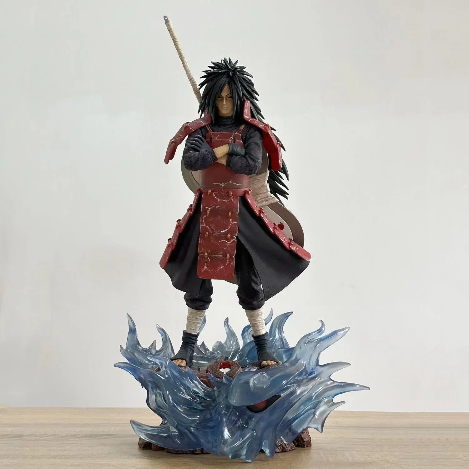 42cm Naruto Shippuuden Anime Figure Kyuubi Susanoo Uchiha Madara Action Figurine PVC Statue Collectible Model Toy Christmas Gift