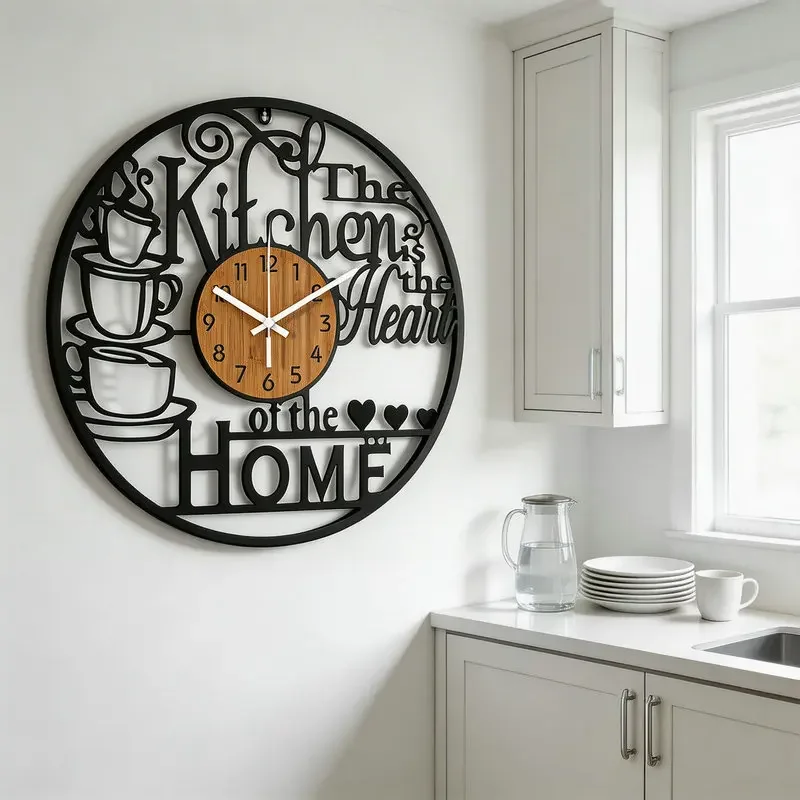 Artistic Iron Wall Clock, Creative Decorative Hanging Clock,40cm Silent,Modern Home Decoration Wall Art for Living Room Kitchen