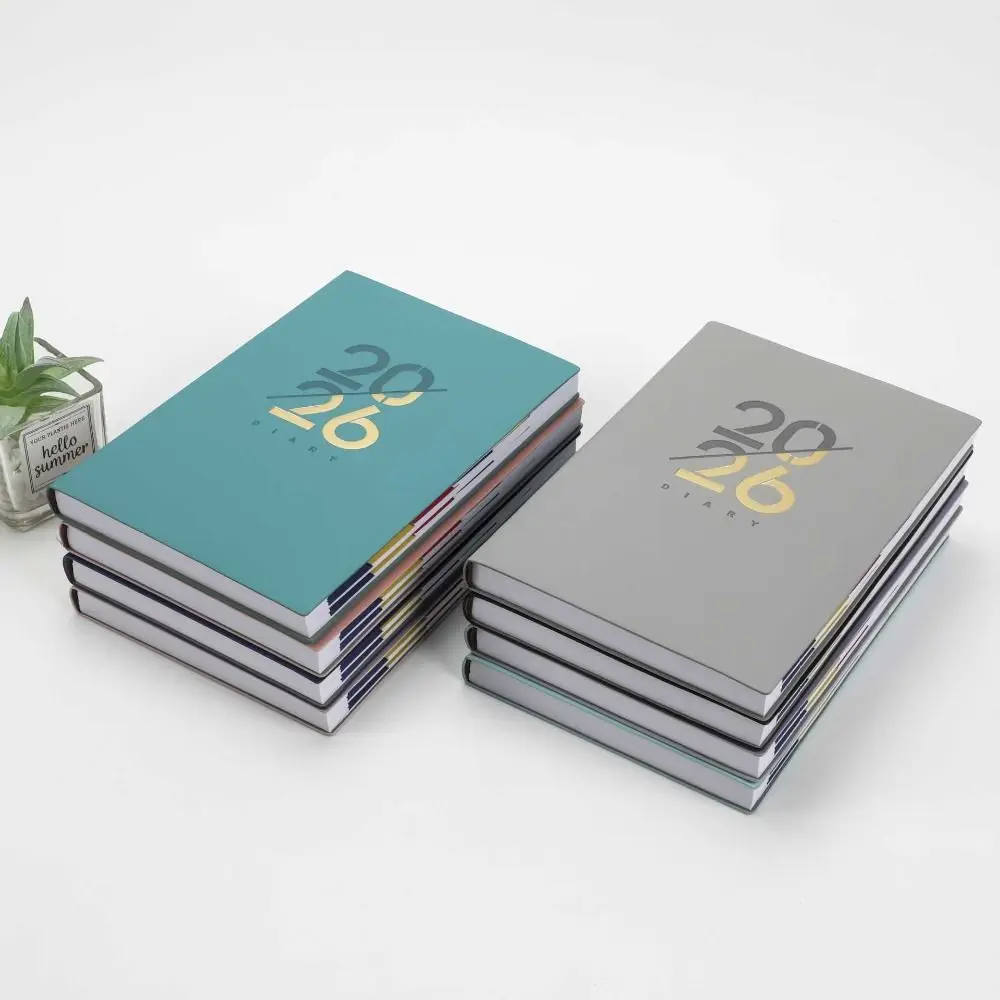 English 2026 Schedule Planner Notepad Wear-resistant 12 Months 365 Days Efficiency Notebook Simple Portable Office Work Planner