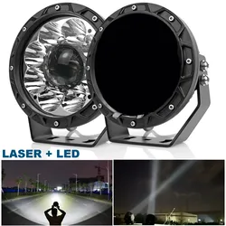 1KM+ Distance Laser LED 7 Inch Pods Lights Round Off Road Spotlight 12V 24V LED Work Driving Lighting for Car UTV SUV Boat Truck