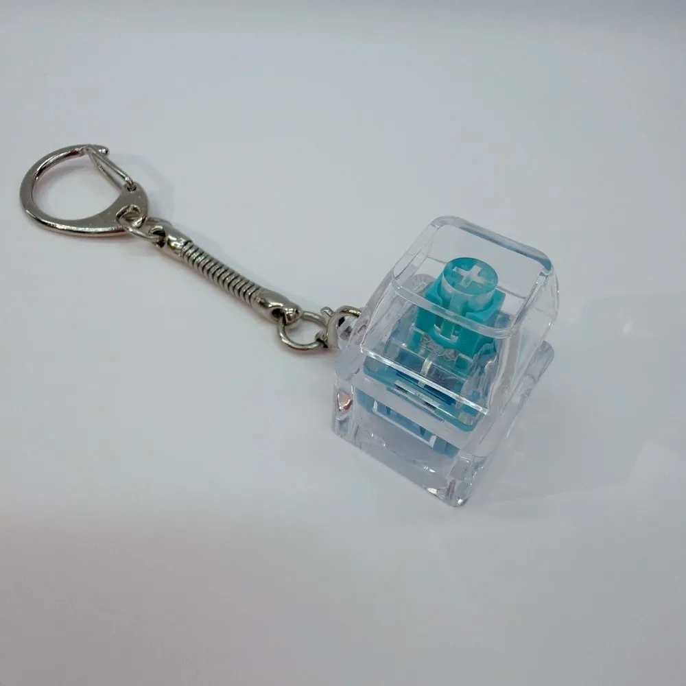 Relaxing 1/2/3/4/9 Keys Keyboard Keychain Transparent Key Button Keycap Keychain Stress Relief Pass The Time Pinch Adult